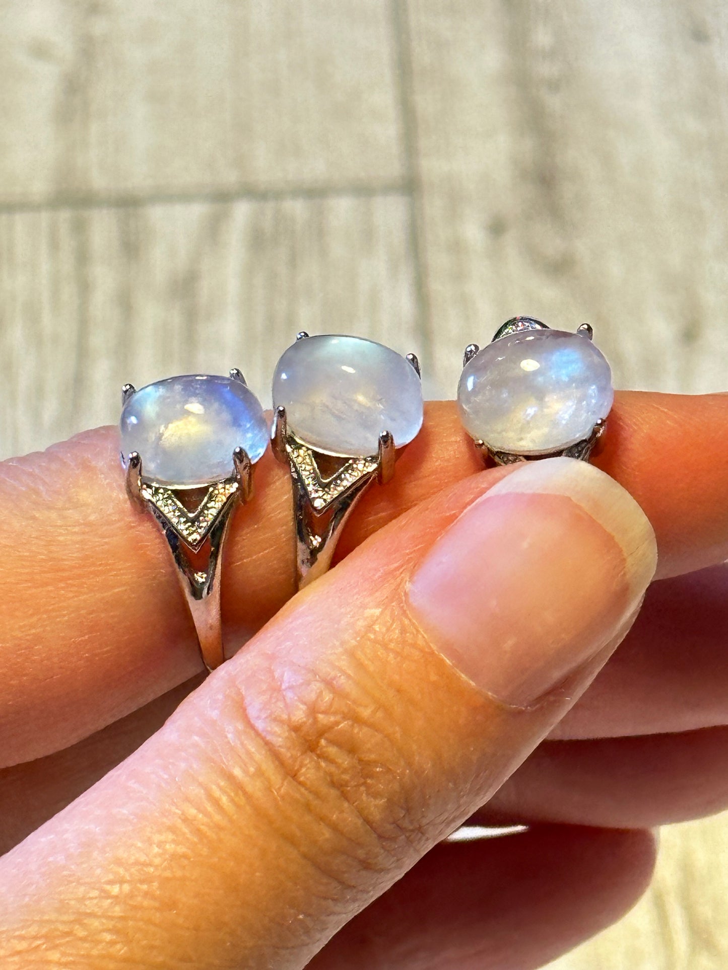 Chevron Moonstone Ring
