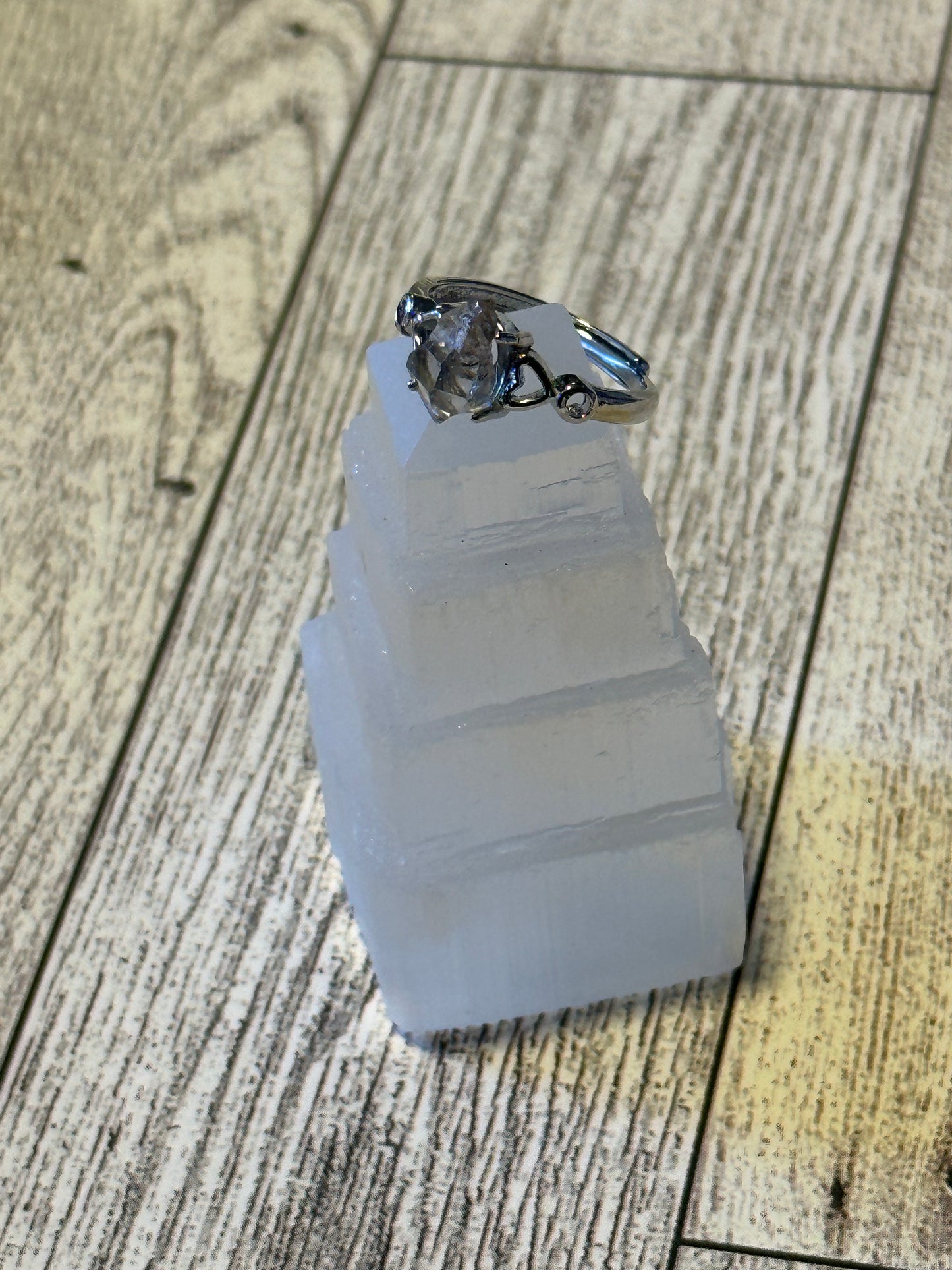 Raw Herkimer Diamond Ring