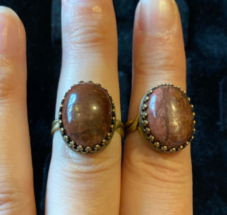 Red Labradorite Ring