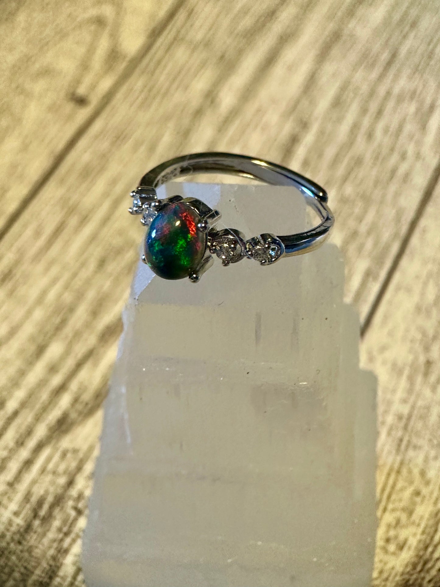 Black Opal Ring (Silver)