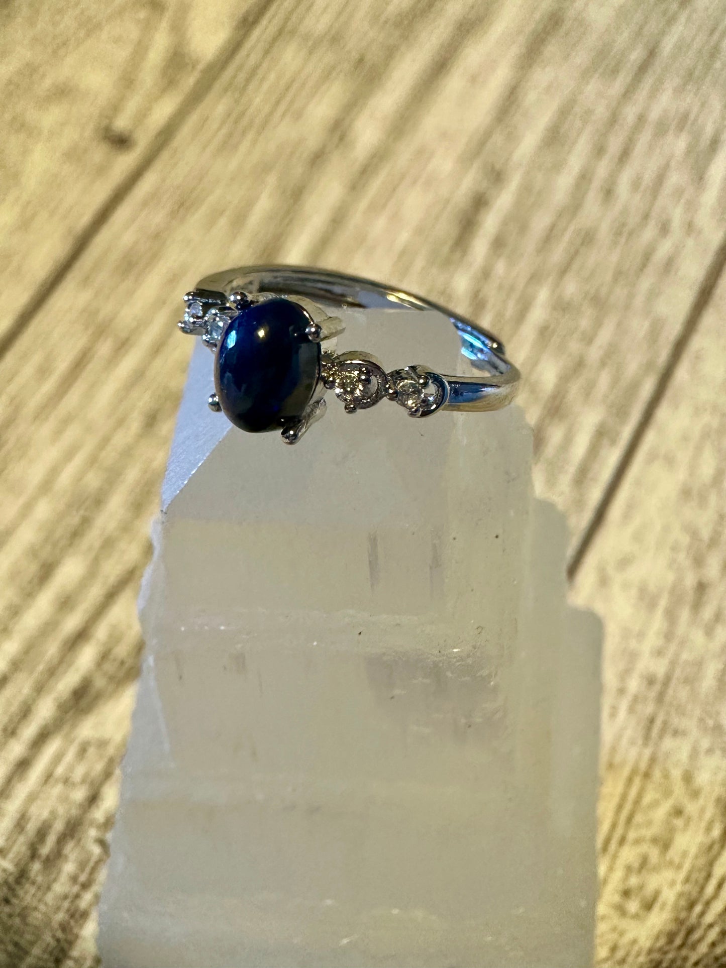 Black Opal Ring (Silver)