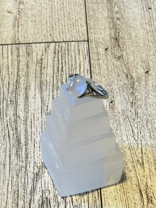 Chevron Moonstone Ring