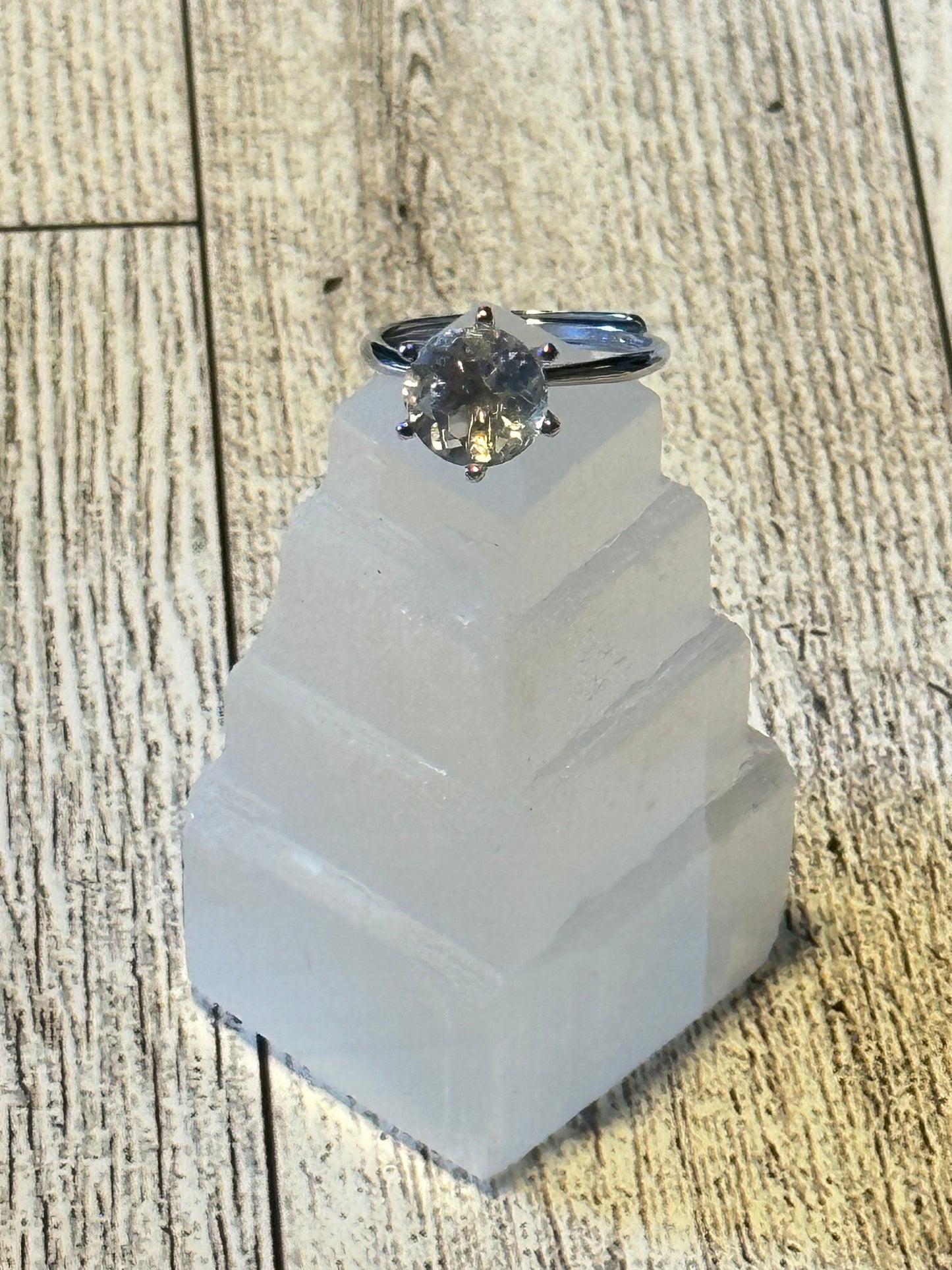 Clear Quartz Solitaire Ring