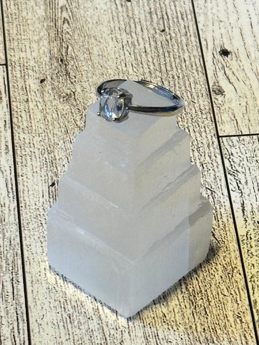 Faceted Aquamarine Ring