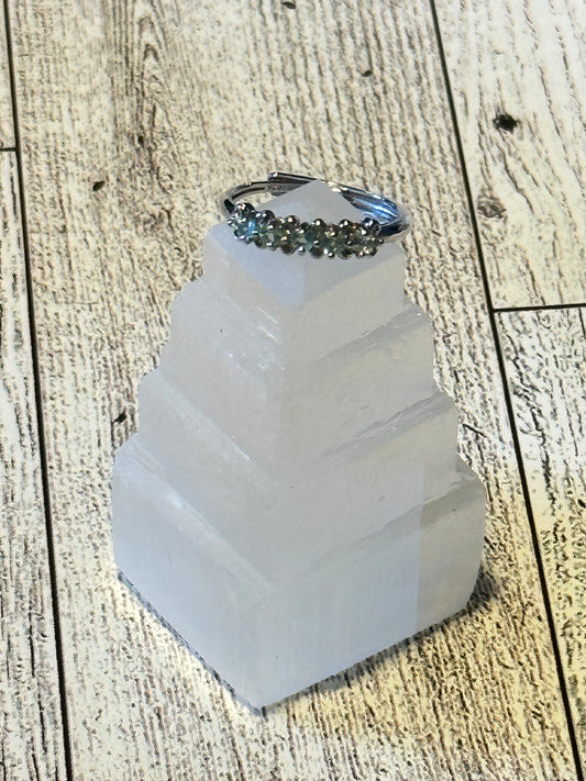 Aquamarine Ring (Quarter Eternity Band)