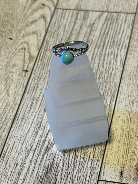 Round Larimar Ring