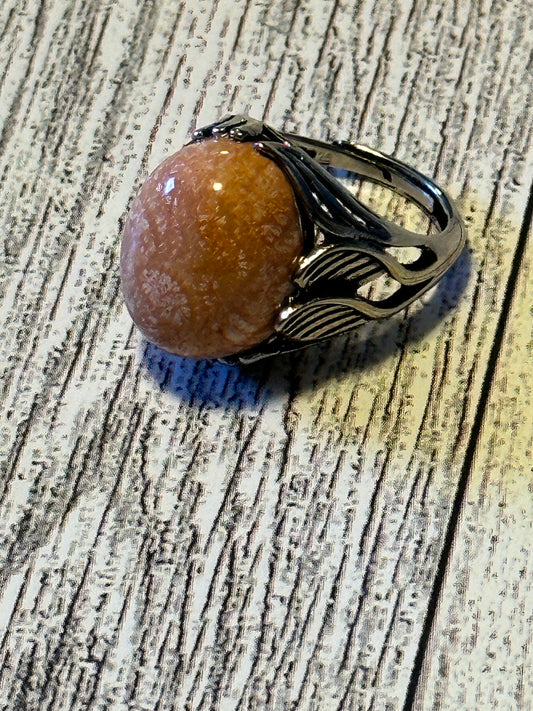 Fossil Coral Cocktail Ring