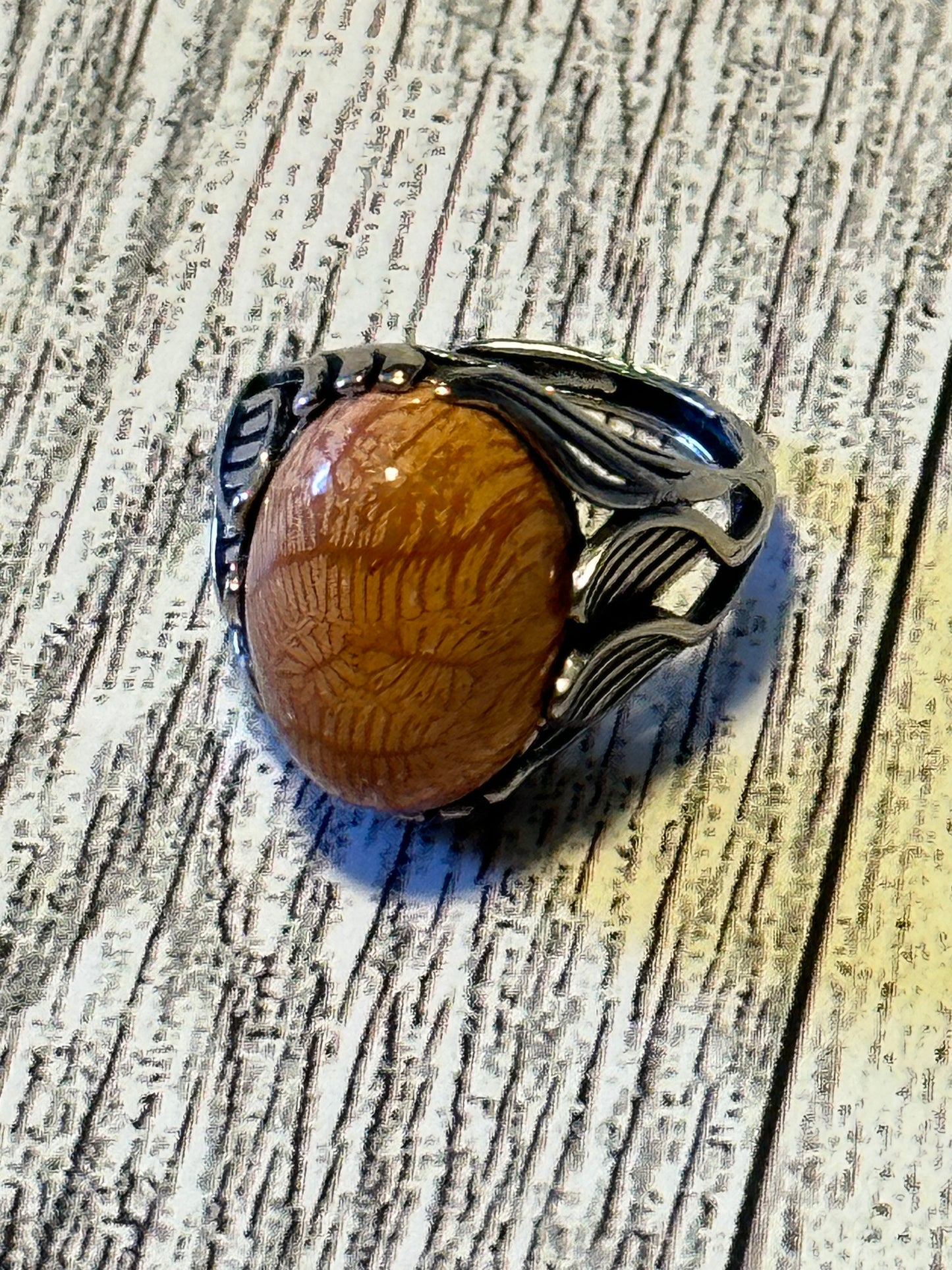 Fossil Coral Cocktail Ring