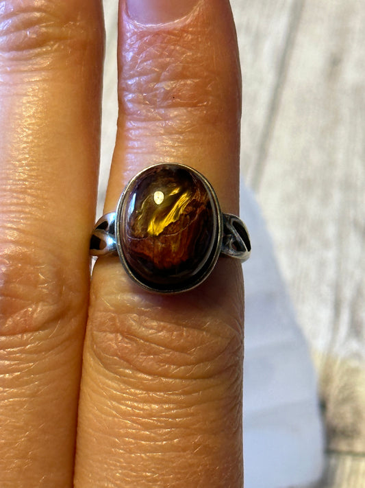 Oval Pietersite Ring (Silver)