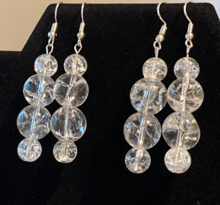 Cracked Quartz Earrings (4-bead)